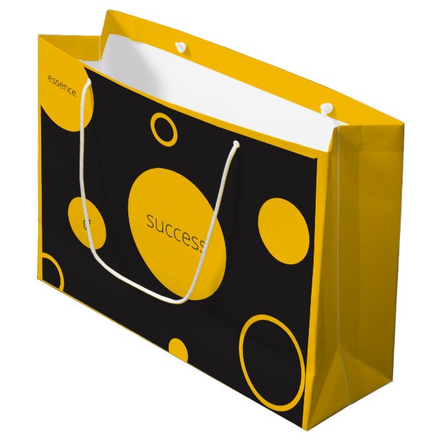 Yellow Polka Dots Large Gift Bag (Front Angled)