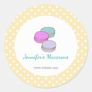 Yellow Polka Dots Macaron CUTE Product Label