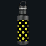 Yellow polka dots on black backgound 710 ml water bottle<br><div class="desc">Yellow polka dots on black backgound</div>