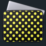 Yellow polka dots on black backgound laptop sleeve<br><div class="desc">Yellow polka dots on black backgound</div>