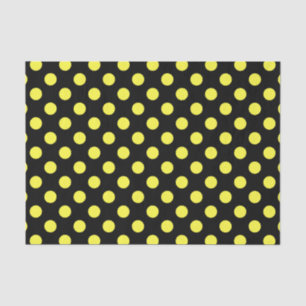 Yellow polka dots on black backgound tissue paper
