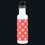 Yellow polka dots on coral 710 ml water bottle<br><div class="desc">Yellow polka dots on coral</div>