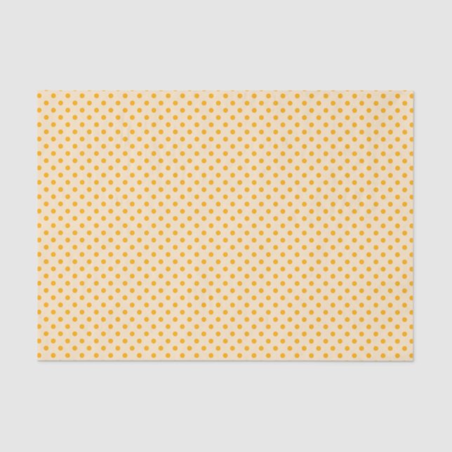 Yellow Polka Dots On Cream Tissue Paper (Front)