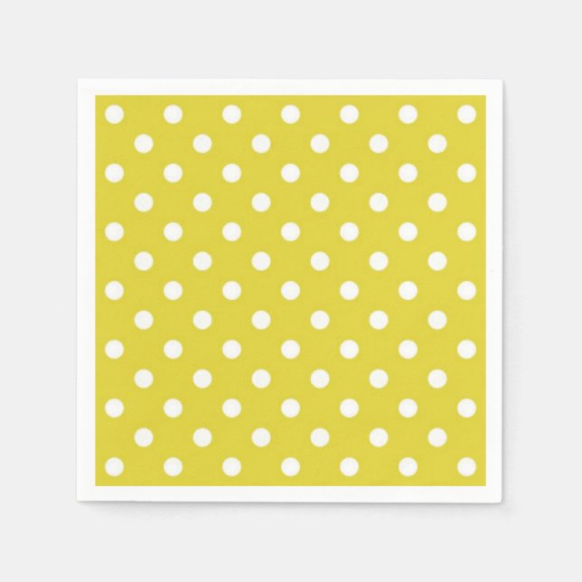 Yellow Polka Dots Pattern Dot Pattern Illustrator  Napkin (Front)
