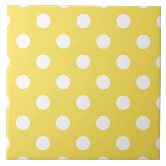 Yellow Polka Dots Pattern Tile (Front)
