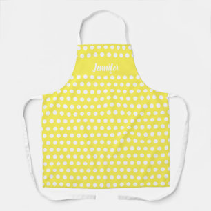 Yellow Polka Dots Personalised Baking Apron