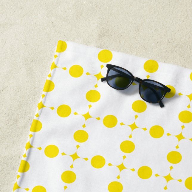 Yellow Polka Dots, Polka Dot Pattern, Dots, Dotted Beach Towel (In Situ)