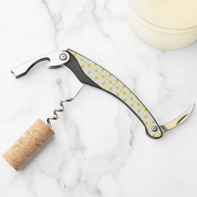 Yellow Polka Dots, Polka Dot Pattern, Dots, Dotted Corkscrew (Front)