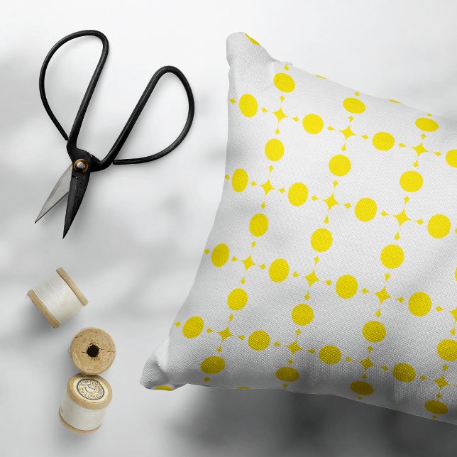 Yellow Polka Dots, Polka Dot Pattern, Dots, Dotted Decorative Cushion (Creator Uploaded)