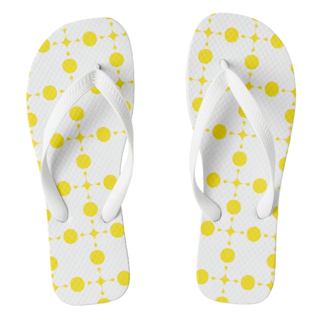 Yellow Polka Dots, Polka Dot Pattern, Dots, Dotted Flip Flops (Footbed)