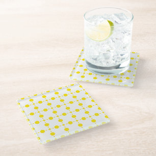 Yellow Polka Dots, Polka Dot Pattern, Dots, Dotted Glass Coaster