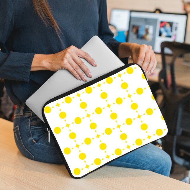 Yellow Polka Dots, Polka Dot Pattern, Dots, Dotted Laptop Sleeve (Creator Uploaded)