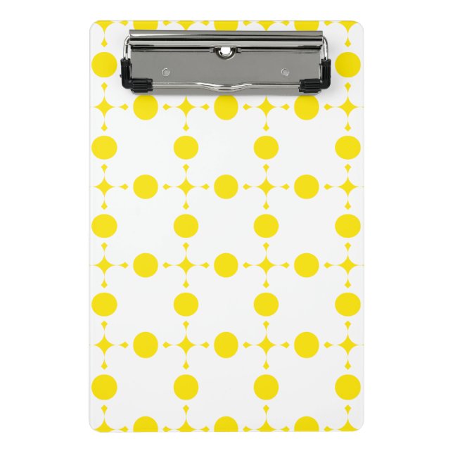 Yellow Polka Dots, Polka Dot Pattern, Dots, Dotted Mini Clipboard (Front)