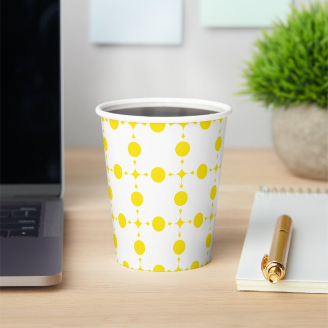 Yellow Polka Dots, Polka Dot Pattern, Dots, Dotted Paper Cups (Insitu)