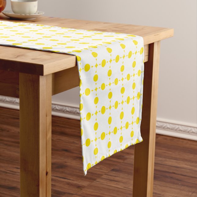 Yellow Polka Dots, Polka Dot Pattern, Dots, Dotted Short Table Runner (In Situ)