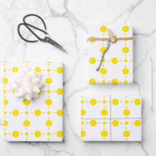 Yellow Polka Dots, Polka Dot Pattern, Dots, Dotted Wrapping Paper Sheet