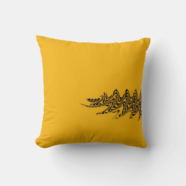 Yellow Polka Dots Retro Art Design Abstract Pillow (Front)