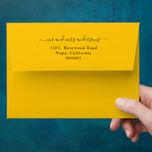 Yellow Polka Dots Return Address Matching Envelope