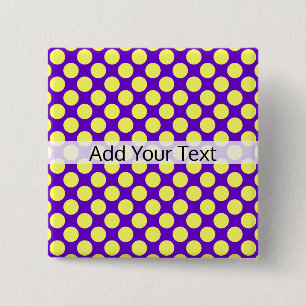 Yellow Polka Dots with Purple Background STaylor 15 Cm Square Badge