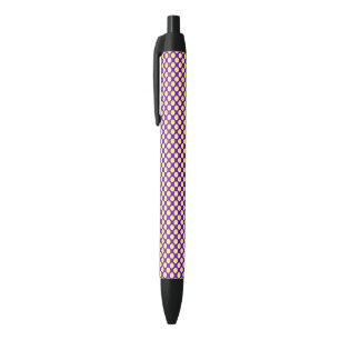 Yellow Polka Dots with Purple Background STaylor Black Ink Pen
