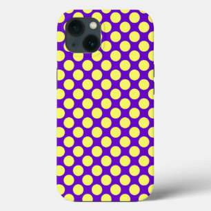 Yellow Polka Dots with Purple Background STaylor iPhone 13 Case