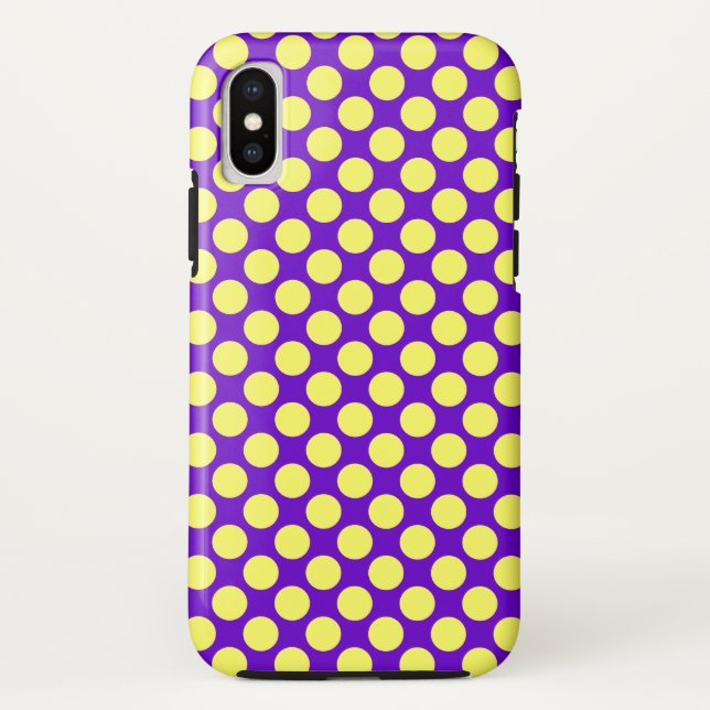 Yellow Polka Dots with Purple Background STaylor Case-Mate iPhone Case (Back)
