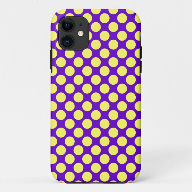 Yellow Polka Dots with Purple Background STaylor Case-Mate iPhone Case (Back)