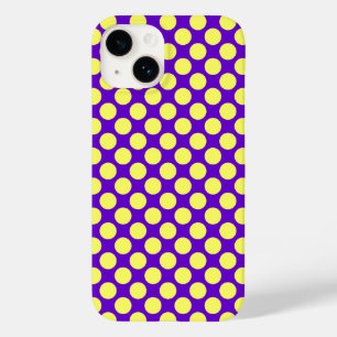 Yellow Polka Dots with Purple Background STaylor Case-Mate iPhone 14 Case