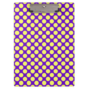 Yellow Polka Dots with Purple Background STaylor Clipboard