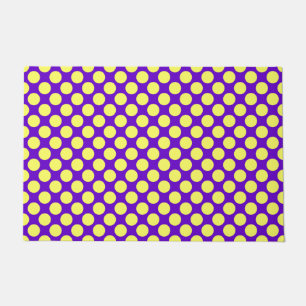 Yellow Polka Dots With Purple Background STaylor Doormat