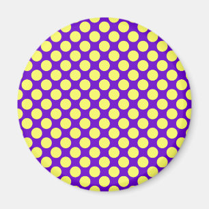 Yellow Polka Dots with Purple Background STaylor Magnet