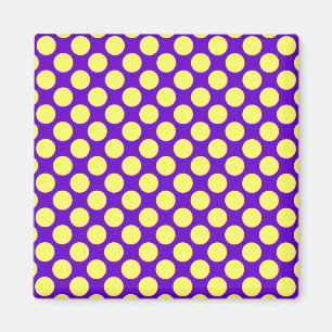 Yellow Polka Dots with Purple Background STaylor Magnet