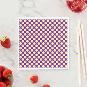 Yellow Polka Dots with Purple Background STaylor Napkin