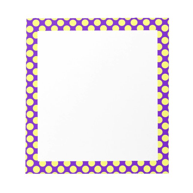 Yellow Polka Dots with Purple Background STaylor Notepad (Front)