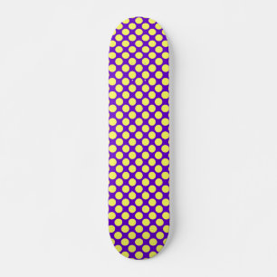 Yellow Polka Dots with Purple Background STaylor Skateboard