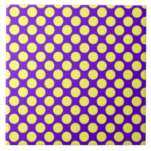 Yellow Polka Dots with Purple Background STaylor Tile