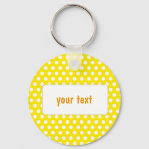 Yellow Polkadot Key Ring