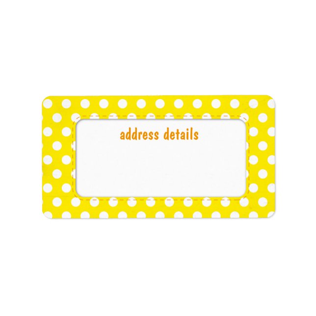 Yellow Polkadot Label (Front)