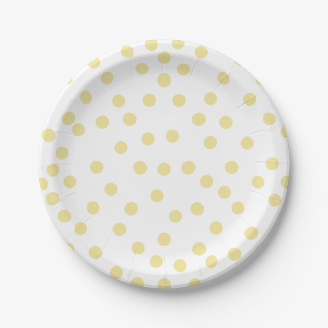Yellow Polkadot Paper Plate (Front)