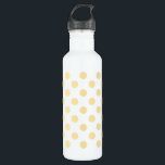 Yellow polkadots 710 ml water bottle<br><div class="desc">Yellow polkadots on white background</div>