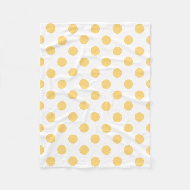 Yellow polkadots fleece blanket (Front)