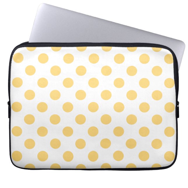 Yellow polkadots laptop sleeve (Front)