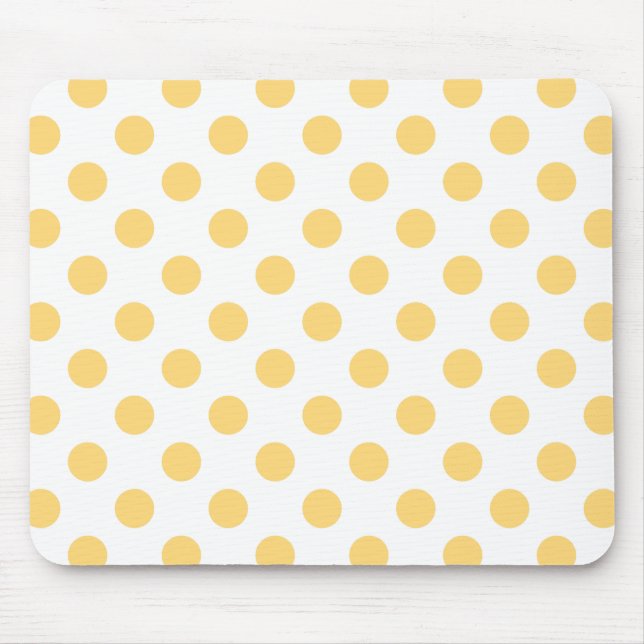 Yellow polkadots mouse mat (Front)