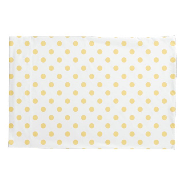 Yellow Polkadots Pattern Pair of Pillowcases (Back-Left)