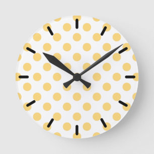 Yellow polkadots round clock