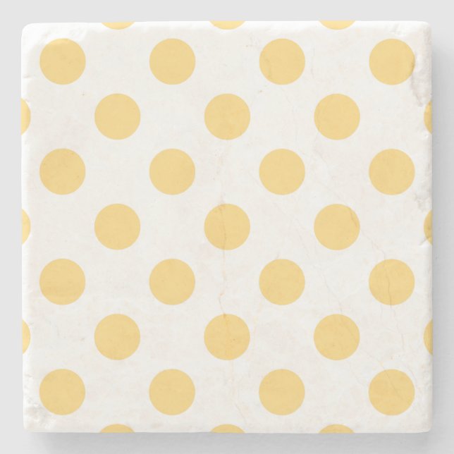 Yellow polkadots stone coaster (Front)