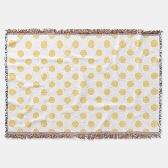 Yellow polkadots throw blanket (Front)