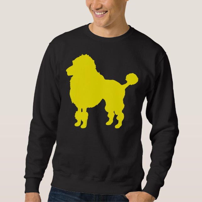 Yellow Poodle Dog Silhouette Sweatshirt (Front)