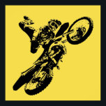 Yellow Pop Art Motocross Motorcyle Sport Poster<br><div class="desc">Sport Themed Digitally Edited Art - Motocross Poster Print - College Pop Art - Computer Images - The only way to do great work is to love what you do.</div>