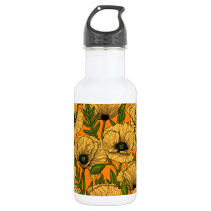 Yellow poppies 532 ml water bottle